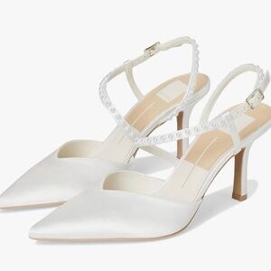 Dolce Vita Kamra White Pearl Strap Heels